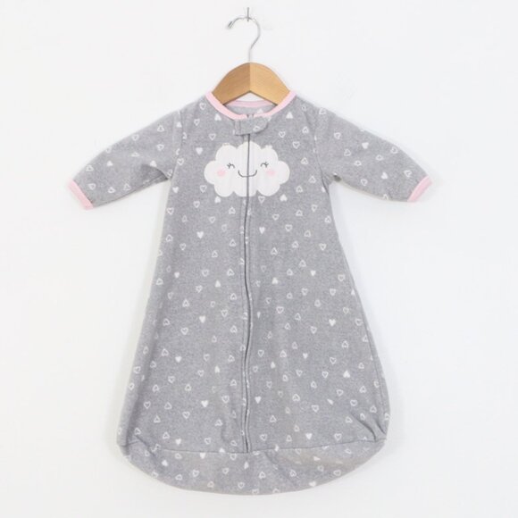 Carter's Baby Girls Heart-Print Microfleece Sleep Bag - Picture 1 of 4